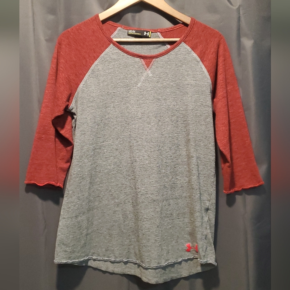 Under Armour Red and Gray Raglan Shirt